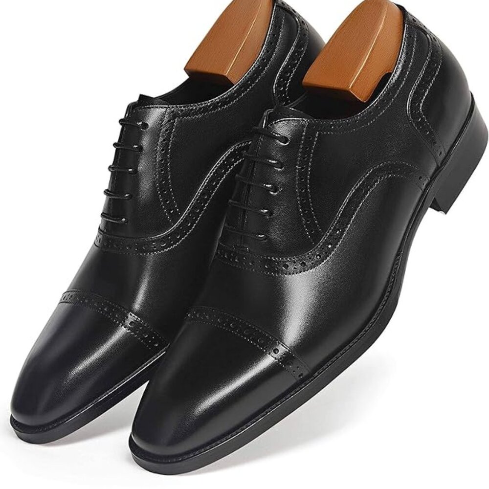 ALIPASINM - Men - Dress Shoes Oxford - Black Leather - 11.5